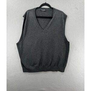 Kallspin Sweater Vest Size XXL Gray Wool Blend Soft Lightweight Academia Neutral